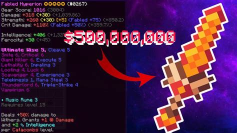 Crafting The 500 Million Hyperion From Scratch Hypixel Skyblock