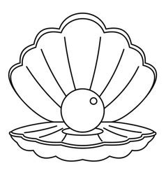 Pearl In A Sea Shell Icon Simple Style Royalty Free Vector