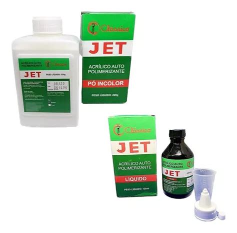 Kit Resina Acrílica Auto Polimeriz Pó 220g Líquido 120ml