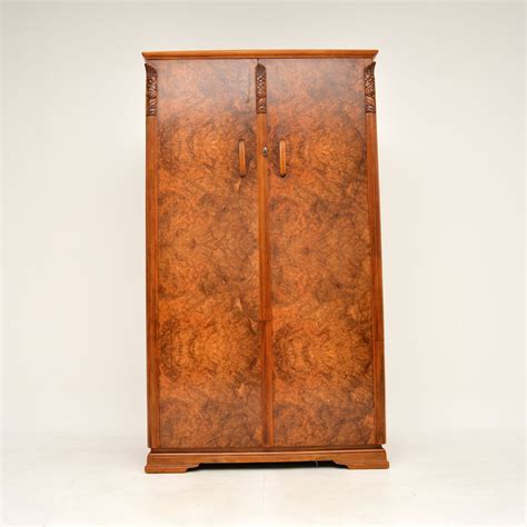 Art Deco Burr Walnut Compactum Wardrobe Retrospective Interiors