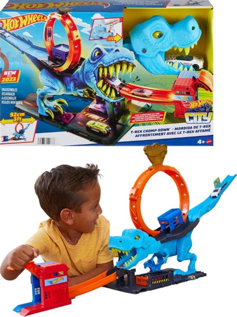 Hot Wheels City T Rex Chomp Down Loop Med En Legebil HKX42