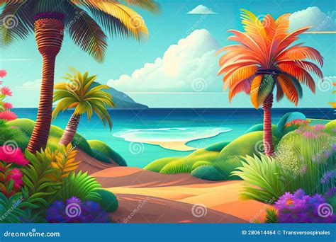 Colorful Summer Time Background Generative Ai Stock Photo Image Of