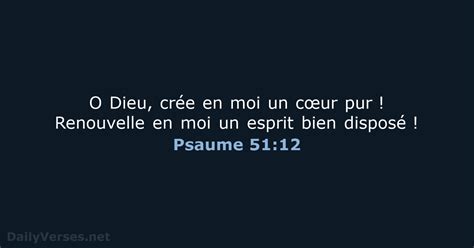 16 Septembre 2022 Verset Biblique Du Jour BDS Psaume 51 12