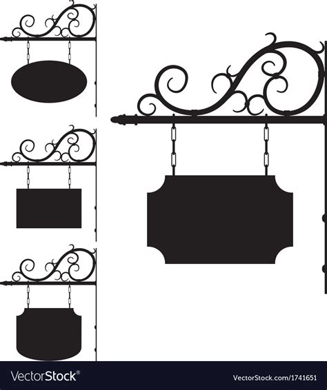 Wrought iron signs for old-fashioned design Vector Image