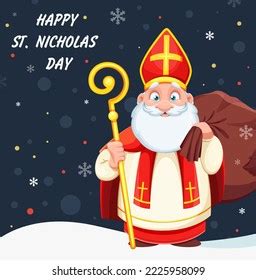 Cute Saint Nicholas Sinterklaas Happy St Stock Vector Royalty Free