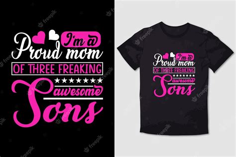 Premium Vector Mother Tshirt Design Im A Proud Mom Of Three Freaking