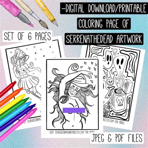 Nude Coloring Sheets Etsy Israel