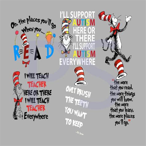 Dr Seuss Quotes Svg Bundle Dr Seuss Svg Cat In The Hat Svg Inspire Uplift