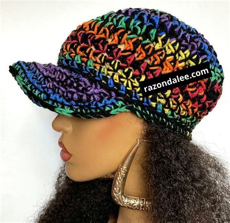 Chunky Crochet Baseball Cap Razonda Lee Razondalee Black And Etsy