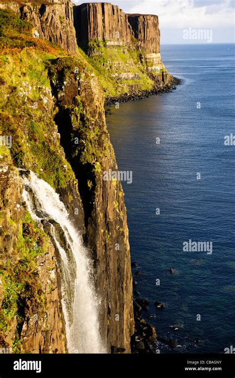 Kilt Rock Waterfall Jurassic Coastline Rock Stratas Sound Of Rona