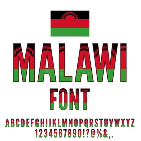 Malawi Flag Font stock vector. Illustration of holiday - 81158836