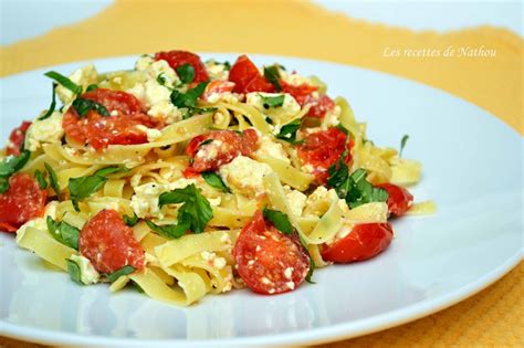 Ma cuisine au fil de mes idées Tagliatelle à la feta tomates