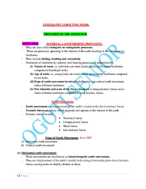 Geog Bk2 Ogoti Senior Notes For Cre GEOGRAPHY FORM TWO WORK