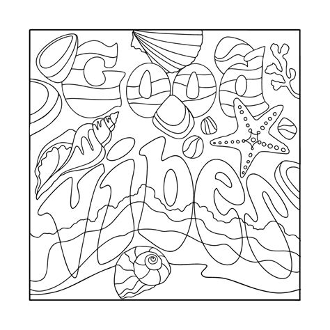 Good Vibes Coloring Page Coloring For Adults