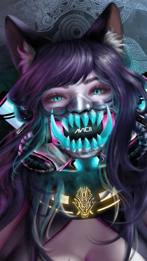 Cyberpunk Girl Tattoo Oni Mask Katana Hd K Wallpaper Off