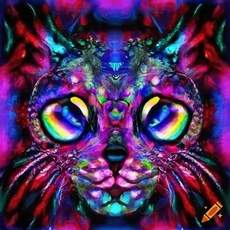 Abstract Art Of A Cat With Vibrant Colors On Craiyon