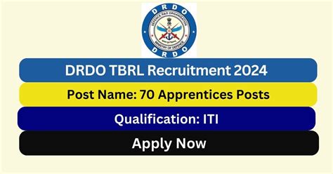 DRDO TBRL Recruitment 2024 70 Apprentices Posts Apply Now Tamilanguide