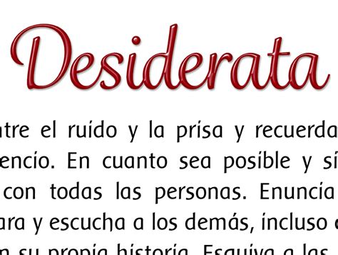 Desiderata Spanish Printable Desiderata En Espa Ol Desiderata Print