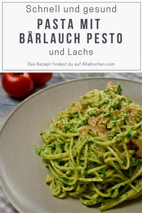 Spaghetti mit Bärlauch Pesto und Lachs AlleKochen