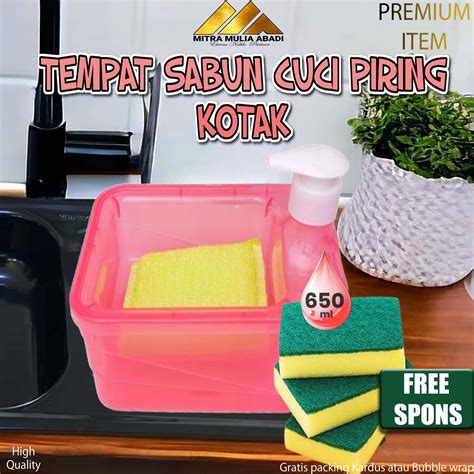 Tempat Sabun Cuci Piring In Kotak Free Busa Spons Soap Dispenser