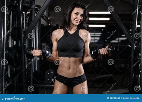 Brunette Fitness Wet Woman After Workout In The Gym Stock Photo Image Of Active Arms 82250658