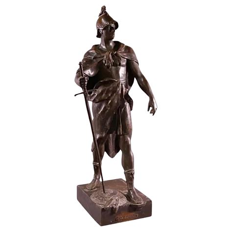 Antique Bronze Sculpture Of A Roman Warrior By H Rieder Germany 1920