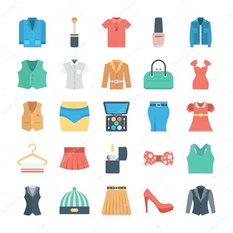 Moda y ropa Vector iconos 4 vector gráfico vectorial creativestall