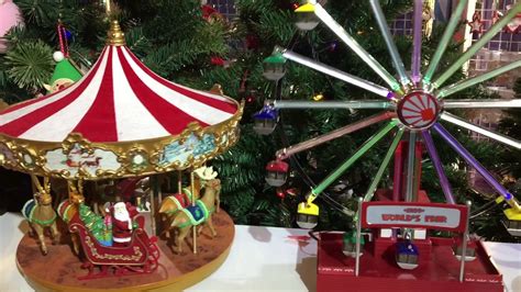 Christmas Merry Go Round Carousel And Ferris Wheel Music Box Youtube