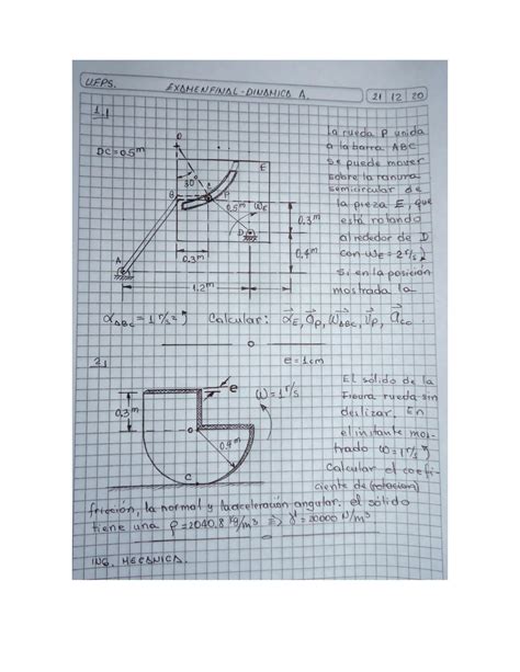 Solution Examen Final Dinamica A Studypool