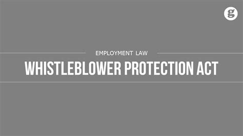 Whistleblower Protection Act Youtube