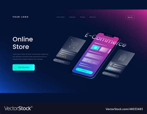 Online Store Business Landing Page Template Vector Image