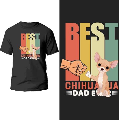 Meilleur Design De T Shirt Papa Chihuahua De Tous Les Temps Vecteur