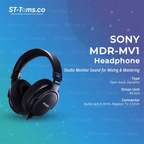 Promo Sony Mdr Mv Mdr Mv Open Back Studio Monitor Wired Headphones