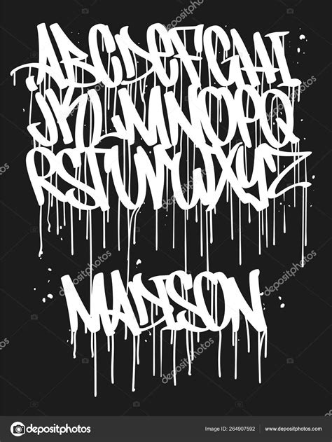 Marker Graffiti Font Handwritten Typography Vector Illustration Stock