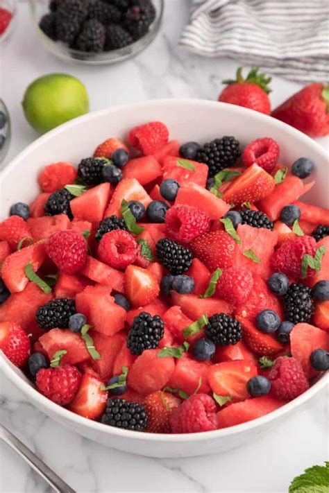 Watermelon Fruit Salad with Fresh Berries