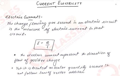 Class 12 Isc Physics Important Notes Chapter Current Electricity