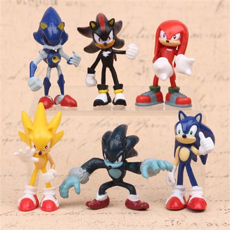 Max Fun Set of 6pcs Sonic the Hedgehog Action Figures, 5-7cm Tall Cake ...