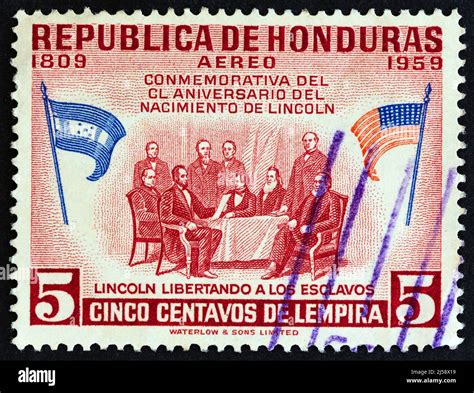 Honduras Circa A Stamp Printed In Honduras Shows Lincoln At