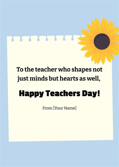 Free Teacher's Day Message from Parents Template - Edit Online ...