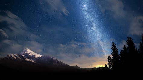 starry night sky-Mountain scenery wallpaper-1920x1080 Download ...