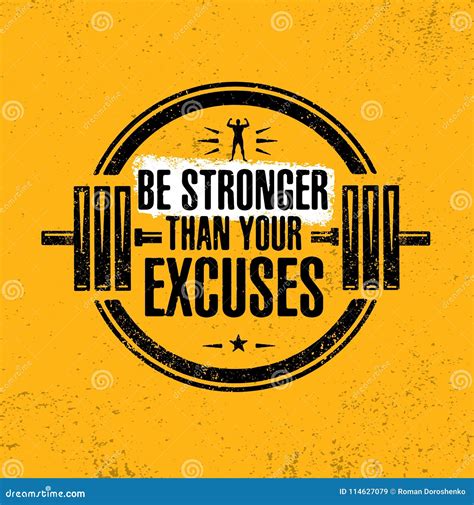 Be Stronger Than Your Excuses Gym Workout Motivation Quote Stamp