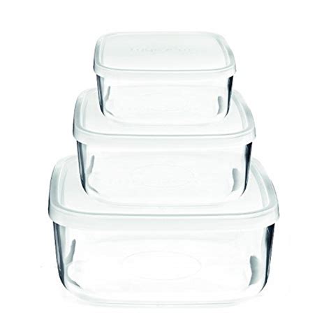 Bormioli Rocco Frigoverre Square Glass Food Storage Containers With Lids Set Of 3