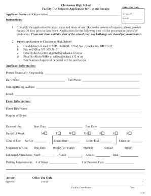 Fillable Online Nclack K Or Facility Use Form Docx Fax Email