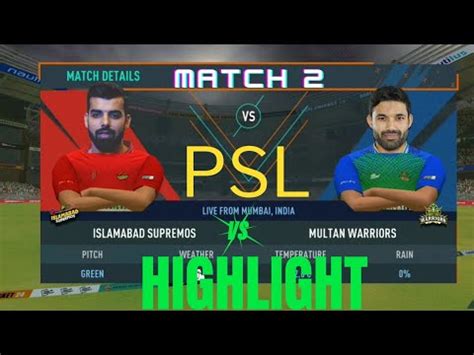 PSL Multan Sultan Vs Islamabad United Match 2 Highlights M Rizwan