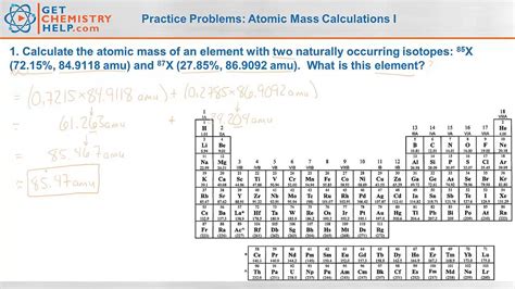 Chemistry Practice Problems Atomic Mass Calculations I Youtube