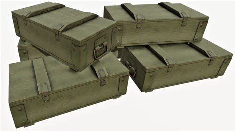 Ящики для боеприпасов 01 - PBR 3D Модель $9 - .3ds .max .dae .fbx .obj ...