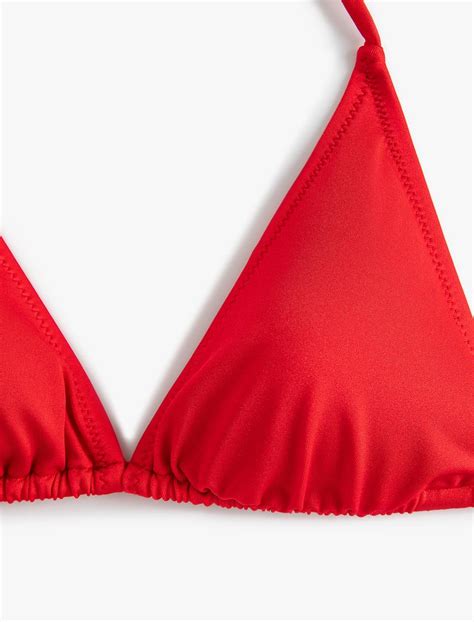 Kırmızı Kadın Üçgen Bikini Üstü Basic SAK MM Koton