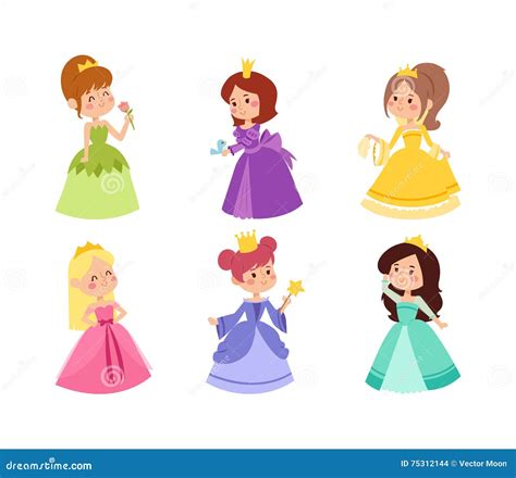 Princess Vector Set Stock Vector Illustration Of Style 75312144