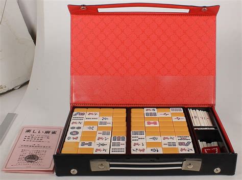 Japanese Mahjong Mahjongg Pai Kaguya Set With Case Made In Japan Heavy