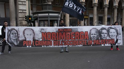 Al Corteo Pro Palestina Di Roma Striscione Contro Netanyahu E Meloni